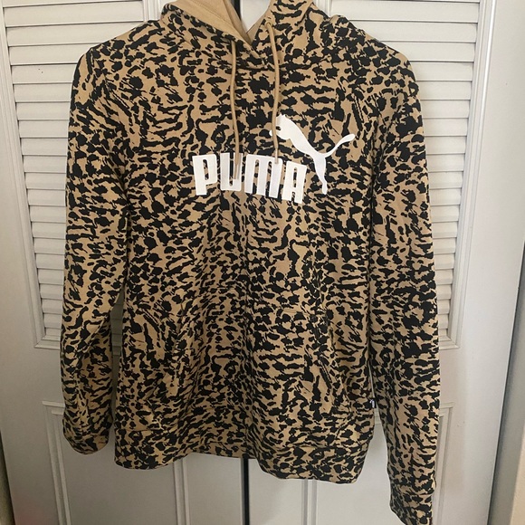 Puma Tops - Puma Tan and Black Sweater with Bold Animal Print